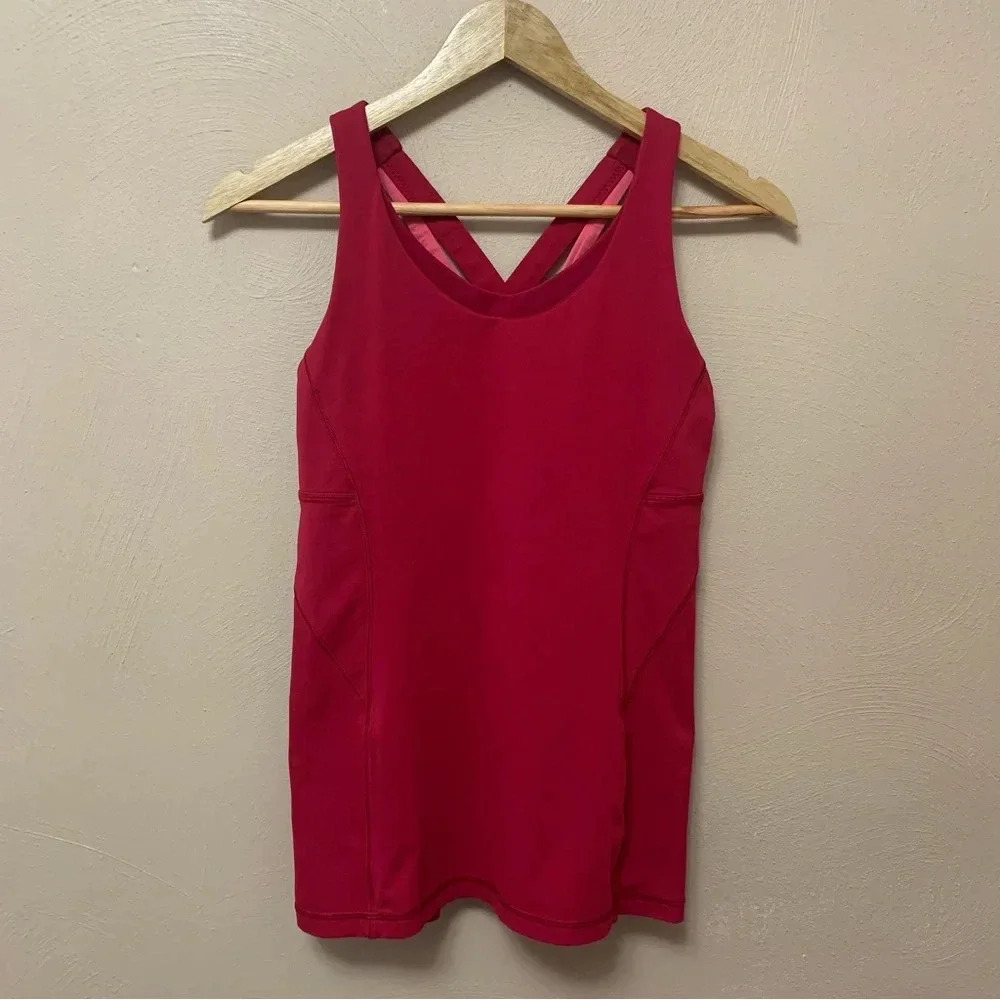 Lululemon Stash N Run Tank Ruby Red Size 6 - image 5